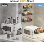 Sevenblue 2 Pack Strong Magnetic Spice Rack for Refrigerator, Multipurpose Magnetic Shelf for Fridge with 4 Hooks for kitchen and Bathroom Organization, Black