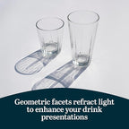 Libbey Monterrey Everyday Drinking Glasses Set of 8, Geometric Shape DOF and Glass Tumbler Set, All Purpose Kitchen Glassware Set for Water Cocktails