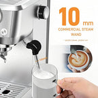 MAttinata Espresso Machine 20 Bar, Espresso Coffee Maker with Professional Milk Frother Steam Wand for Cappuccino & Latte, 49oz Removable Water Tank for Home, Stainless Steel