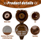 Single Serving Ground Coffee Brew Filter/Holder Basket for Hamilton beach flexbrew replacement parts 49957 49974 49976 49979 49957 49954 49947 49940 49950 49966 49968 Reusable coffee filter Brown (2)