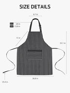 Syntus Apron for Men Women, Adjustable Cooking Kitchen Chef Aprons with 2 Pockets, Cotton/Polycotton/Polyester