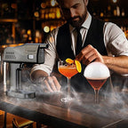 Cocktail Bubble Smoke Gun, One Key Operation, Handheld, with 1.4 Inch Color Screen, for Bartenders, Bar, Party, Wine, Drinks, Coffee