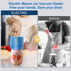 LOVE MOMENT Electric Mason Jar Vacuum Sealer Kit for Wide Mouth and Regular Mouth Mason Jar - Blue
