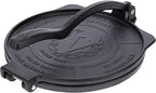 Victoria 10-Inch Cast Iron Tortilla Press HD Spherrous, Commercial-Grade Cast Iron Tortilla Maker, Roti Press, Pataconera Seasoned with Flaxseed Oil, Made in Colombia, Black