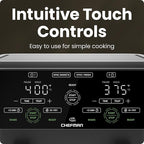 CHEFMAN 6 Quart Dual Basket Air Fryer Oven with Easy View Windows, Sync Finish, Hi-Fry, Auto Shutoff, 2 Independent 3Qt Nonstick Dishwasher Safe Frying Baskets, Digital Double Air Fryer - Black