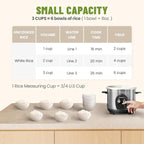 3-Cup Uncooked Rice Cooker Small - Ceramic Coating Non-Toxic Inner Pot, One-Touch Multifunction for Rice/Sauté/Yogurt, Dishwasher Safe, 1-3 People Size, Stainless Steel