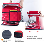 BAGSPRITE Stand Mixer Cover with Detachable Appliance Sliders Base Compatible with KitchenAid Mixer-Storage Bag for 6/7/8 Quart with Pockets for Kitchen Aid Accessories and Attachments