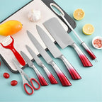 Professional 9-Piece Kitchen Knife Set with Acrylic Block - Non Stick Sharp Stainless Steel Chef Knives with Sharpener,Gift for Home Kitchen Women