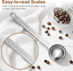 2PCS Coffee Scoop Spoons, 15ML (1 Tablespoon) Stainless Steel Measuring Spoons with Long Handle, Durable Coffee Scoopers for Ground Coffee, Tea and Baking Powder