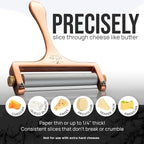 Zulay Adjustable Cheese Slicer - Wire Slicer for Mozzarella, Cheddar, Gouda - Heavy Duty With 2 Extra Wires (Rose Gold)