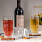 Greenline Goods Ripple Drinking Glasses - 12 oz Modern Kitchen Glassware Set Unique Vintage Cups For Weddings, Cocktails Or Modern Bar - Set of 4