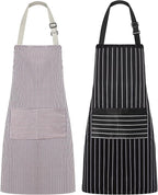 Syntus Apron for Men Women, Adjustable Cooking Kitchen Chef Aprons with 2 Pockets, Cotton/Polycotton/Polyester
