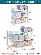 Upgraded Large Expandable Water Bottle Organizer Designed for 40 oz Stanley, Owala & Yeti Tumblers, Adjustable Storage Rack for Travel Mug Cabinet, Pantry, and Kitchen Organizer, Fits 20/30 oz Bottles