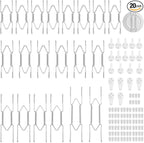 Bilillo 20 pcs Plate Hangers for The Wall, 4/6/8/10 Inch Invisible Decorative Wall Plates Hangers, Stainless Steel Plate Wall Holders for Display Various Sizes with Hooks for Decorative Silver