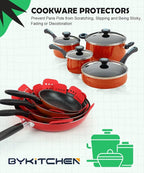BYKITCHEN Pan Protectors for Stacking, Pot and Pan Separators Pads with Stars, Pot Protectors for Stacking and Protecting Your Cookware(6pcs & 3 Sizes)