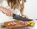 Knife Set - 15 PCS Kitchen Knife Set with Built-in Knife Sharpener Block - Stainless Steel Knife Block Set - Dishwasher Safe, Elegant Box for Her Women Wife, Valentines Day, Pink