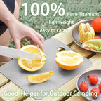 100% Pure Titanium Cutting Board Set of 2, Food-Grade Titanium Cutting Boards for Kitchen Dishwasher Safe, Double-Sided Metal Charcuterie Chopping Board Mat for Meat, Cheese & Fruit (XL+XL)
