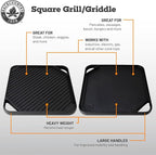 10.5 inch Single-Burner Reversible Cast Iron Grill/Griddle