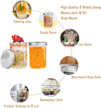 Miuyhji Wide Mouth Mason Jars 16 oz with Lids [6 Pack], Canning Jars with Metal Airtight Lids and Bands, 16 oz Glass Jars for Fermenting, Pickling, Freezing, Preserving, Meal Prep, Jar Décor