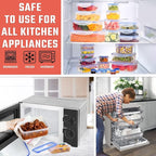 RockBerry 32 Pcs Large Plastic Food storage containers-85 oz to Sauces Box Stackable Kitchen storage bowls sets-BPA Free Leak proof with lids airtight-Microwave freezer safe lunch boxes