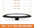 Universal Lids for Pots, Pans and Skillets, 7", 8" and 9" Pan Lid, Tempered Glass Pot Lid with Silicone Rim Heat Resistant, Replacement Pan Cover for Frying, Cookware & Bakeware Lids, Black
