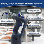 VONCI 500W Commercial Immersion Blender, 16" SUS 304 Removable Shaft, Heavy Duty Power Hand Mixer with Variable Speed 6000-20000RPM, Professional Electric Stick Blender for Restaurant Kitchen Use.