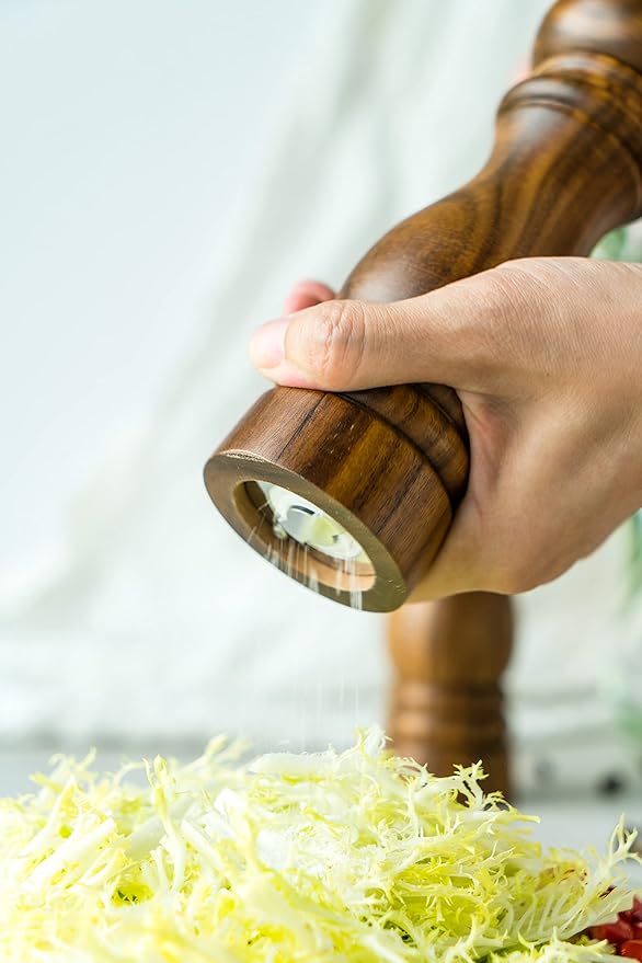 BILL.F Salt and Pepper Grinder Pepper Mill Grinder Pepper Grinders Salt Mill Set of 2 with Adjustable Ceramic Rotor 7 Inch