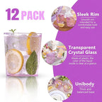 Liacere Plastic Drinking Glasses (Set of 12) 14 oz Purple Plastic Glasses Colors，Kitchen Water Glasses Cup, Bar Tumbler Glassware Set for Beer, Juice, Cocktail, Whiskey, Milk for Valentine’s Day