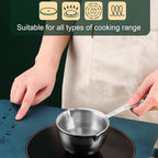 Stainless Steel Butter Warmer, Saucepan Chocolate Milk Butter Melting Pot Small Sauce Pan with Pour Spouts Cooking Pot for Hot Oil Soup Coffee Tea Warming (Silver)