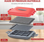 Microwave Toastie Sandwich Maker, Snack Maker & Panini Press, Removable Non-Stick Plates, Silicone Microwavable Cookware, Heatwave Technology for house cooking&baking, Red