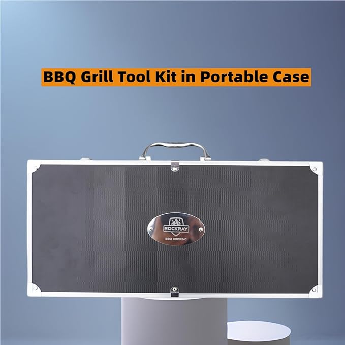 BBQ Grill Tools Set, 21-Piece Stainless Steel Grill Utensils with Aluminum Case, Heavy Duty Grilling Accessories, The BBQ Accessories Gift for Father's Day and Christmas