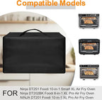 Heavy Duty Toaster Oven Air Fryer Cover for Ninja Foodi DT201/DT251/DT501/DT551,16.94"Dx20.09"Wx13.40"H, 600D Heat-Resistant Oxford w/Aluminum Foil, Waterproof Dustproof Countertop Oven Cover