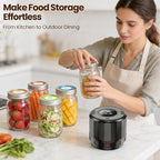 M11 Electric Mason Jar Vacuum Sealer Kit - with Wide and Regular Mouth Mason Lids, Jar Vacuum Sealer for Canning Jars, Vacuum Sealing Machine for Food Storage Black