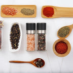 Salt and Pepper Grinder Set - Spice Shakers with Adjustable Coarseness for Kitchen Seasoning (1.7 inches x 5.1 inches)