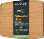 Keechee Dishwasher Safe Bamboo Cutting Board, Lightweight & Durable Wood Cutting Board, Reversible with Juice Groove, Easy to Store & Clean, Ideal Kitchen Gift for Home Cooks
