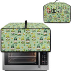 St. Patrick's Day Gnome Print Toaster Oven Cover, Clover Beer Pattern Anti Scratch Microwave Cover for Kitchen Countertop Appliance Dust Protector Decorative Oven Accessories, Green, S