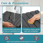 Stone Dish Drying Mat for Kitchen Counter, 24''×15'' Dishes Drying Matt Kitchen Counter, Absorbent Diatomaceous Earth Bath Quick Dry Mats for Tableware, Bottles and Cup(Dark Grey Marble)