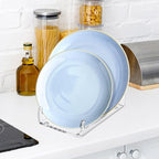 4 Pcs Acrylic 2-Tier Plate Display Stand,Clear Dinnerware Holder for China Platters Kitchen & Cabinet Organizer Rack for Tableware Display (2-Tier)