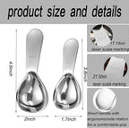 2pcs Tablespoon Coffee Scoop, Coffee Scoop Set, 15ml 30ml Tbsp Coffee Bean Measuring Spoon Stainless Steel Table Spoon Scoop with Short Handle Suitable for Tea Ground Sugar Flour