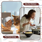 2 Cup Dog Food Scoop 304 Stainless Steel Dog Food Measuring Cups Metal Pet Scooper with Inner Precision Scale Measurement for Dogs, Cats, Birds & Rabbits