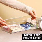 Clear Plastic Storage Bins, Home Bathroom Laundry Room Freezer Refrigerator Pantry Organizers and Storage Containers Fridge Organizer Bins Kitchen Organization Cabinet Medicine Bin for organizing