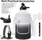 DYSANKY 1 Gallon Insulated Water Bottle | Upgraded Thickened Stainless Steel Metal Portable Sports Large Water Jug for Gym and Hiking with Carrier Bag, Handle Strap | BPA-Free 128 oz