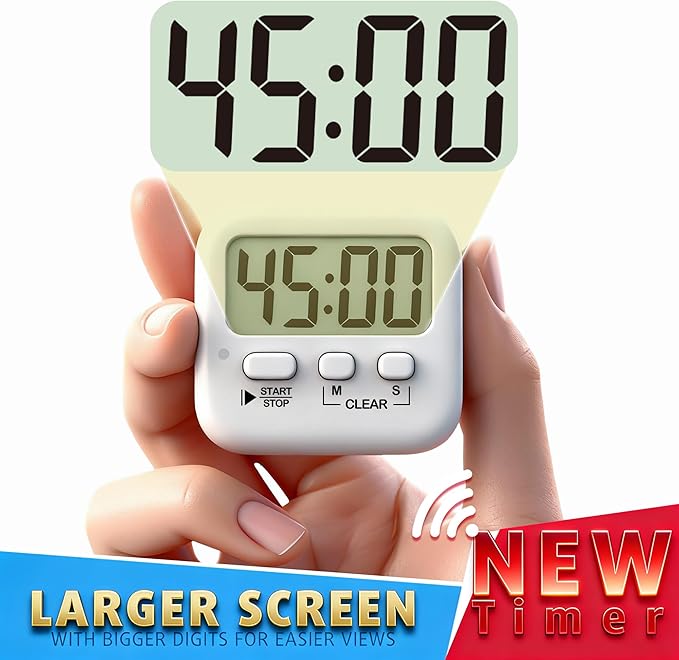 Antonki 2 Pack Digital Timer for Kids, Magnetic Countdown Kitchen Timers for Cooking, Egg, Classroom, Teacher, Exercise, Study, Oven - Battery Included