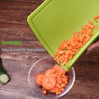 Liflicon Thick Silicone Cutting Board 12.6'' x 9.1'' Juice Grooves Easy Grip Handle Dishwasher Safe-Green
