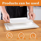 Kassel Ceramic Serving Platter Set | 16”/14”/12” Rectangular Serving Trays for Entertaining at Parties and Weddings | Oven Safe Extra Large Serving Trays for Tacos, Steak, and Cake