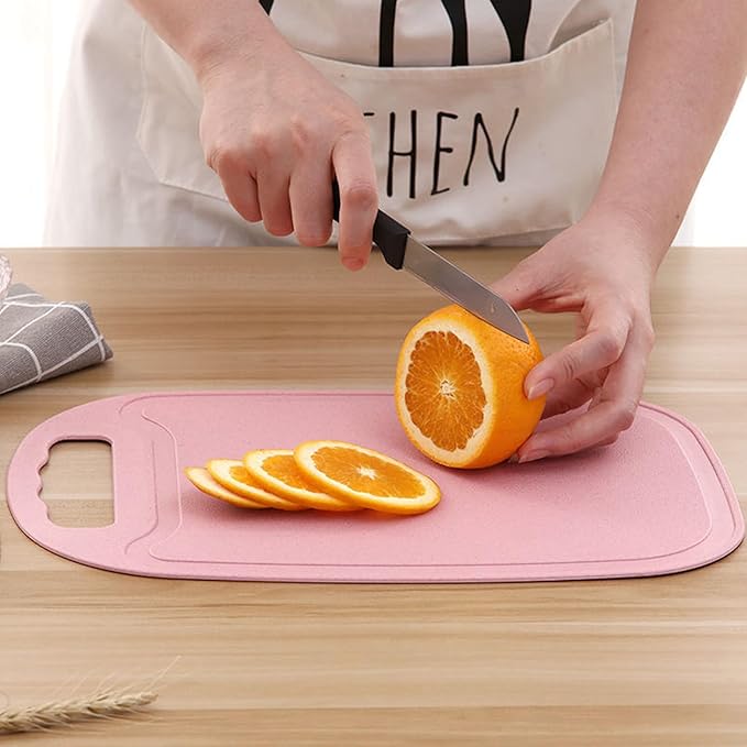 3 Pack Small Cutting Board for Kitchen Wheat Straw Plastic Cute Mini Kids Cutting Boards Fruit Mats