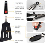Premium Electric Griddle 36" with Silicone Cooking Utensils Set - Extra Large Portable & Nonstick Electric Grill for Outdoor Use with Adjustable Heating - Smokeless Indoor Grill by IDL Packaging