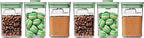 OXO Good Grips Airtight POP Container | Pistachio | Push Button Seal | For Sugar & Flour | 3 Containers with Mini Scoops, Pack of 2