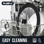 Walfos Universal Lid for Pots, Pans and Skillets - Tempered Glass with Heat Resistant Silicone Rim, Fits 13", 14" and 15" Diameter Cookware