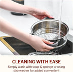 SUNHOUSE 3 Quarts Steamer Pots With Lid, 2-Tier Multipurpose Stainless Steel Steaming Pot Cookware With Stay-Cool Handles, Tri-ply Bottom, Compatible with All Cooktops